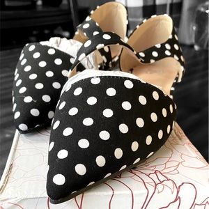 Brand New!! Black Polka Dot Flats